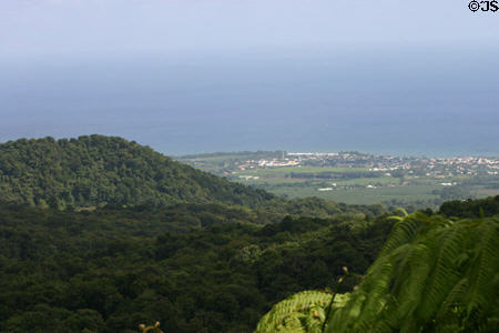 View from La Soufrière volcano to east coast of Basse-Terre. Guadeloupe.