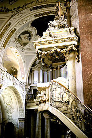 Interior of Nagytemplom (Great Church) in Kecskemét. Hungary.