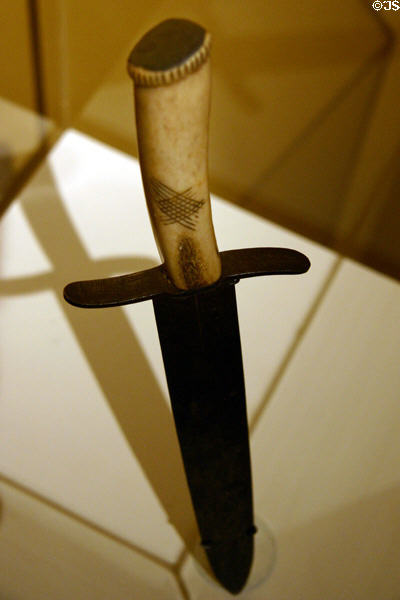 Bowie knife (c1848), an Arkansas invention, at Old State House Museum. Little Rock, AR.