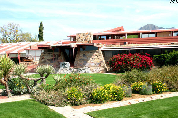 Garden of F.L. Wright's Taliesin West. Scottsdale, AZ.