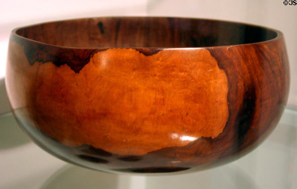 Koa wood bowl from Hawaii (19th or 20thC) at Mingei Museum. San Diego, CA.
