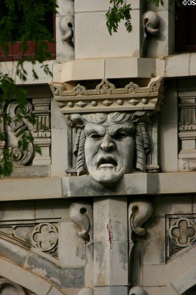 Carved scowling face on Imperial Theatre. Augusta, GA.
