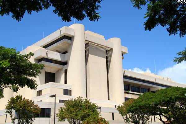 Facade of Prince Kūhiō Federal Building & U.S. Courthouse. Honolulu, HI.