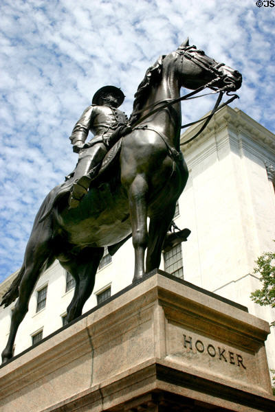 Statue of Civil War General Joseph Hooker (1814-79) at Massachusetts State House. Boston, MA.