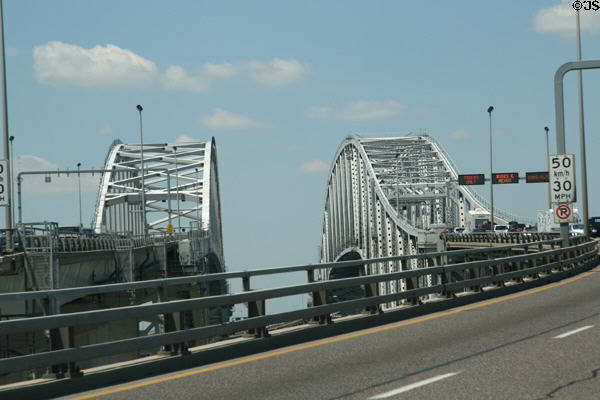 New & old spans of Blue Water Bridge. Port Huron, MI.