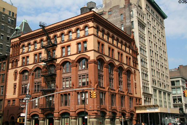 Schermerhorn Building (1889) (376-380 Lafayette St.) (6 floors). New York, NY. Style: Romanesque Revival. Architect: Henry Janeway Hardenbergh. On National Register.