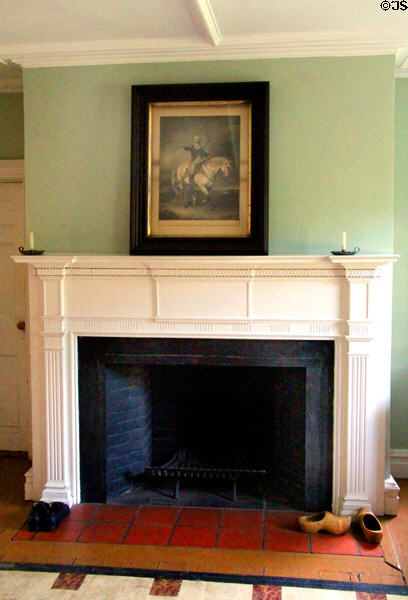 Fireplace at Lefferts Homestead museum. Brooklyn, NY.