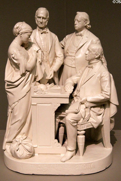 Fugitive's Story sculpture (1869) by John Rogers at Cincinnati Art Museum. Cincinnati, OH.