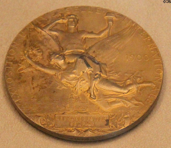 Grand prize medal awarded to Rookwood Pottery from Universal Exposition (1900) Paris France at Cincinnati Art Museum. Cincinnati, OH.