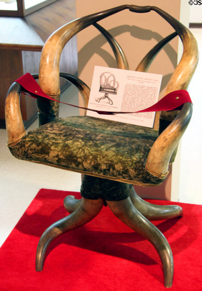 Horn chair given President Rutherford B. Hayes during visit to a Fair in Kansas (1879) at Hayes Museum. Fremont, OH.