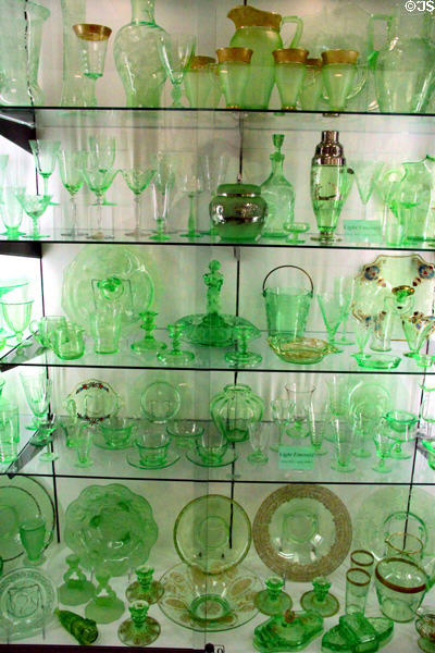 Light Emerald Cambridge glassware (1923-40s) at National Museum of Cambridge Glass. Cambridge, OH.