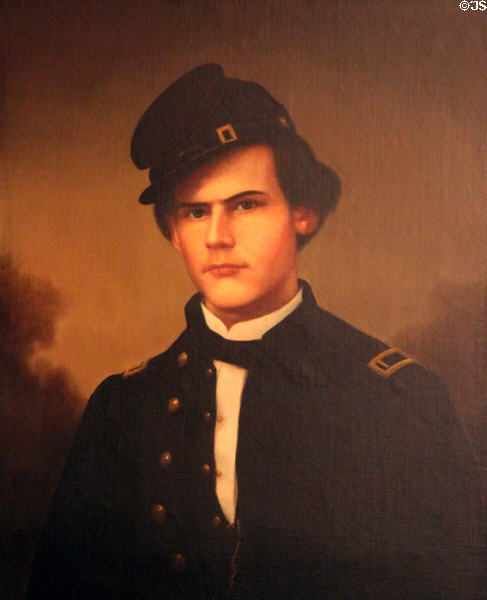Portrait of Oscar Kelton (1843-64) in Civil War uniform at Kelton House Museum. Columbus, OH.