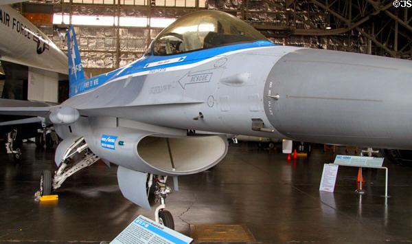 General Dynamics Research Aircraft AFTI/F-16 (1978-2000) for testing targeting & flight control systems at National Museum of USAF. Dayton, OH.