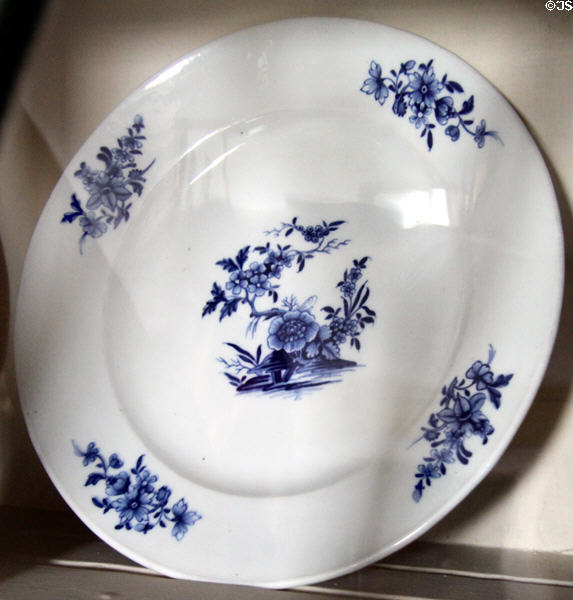 Blue & white plate which belonged to Rachel Robinson Johnston (c1800) at Johnston Farm. Piqua, OH.
