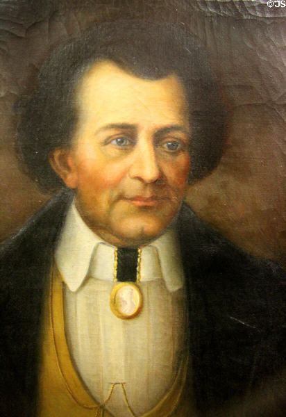 Mirabeau B. Lamar, 2nd President of Republic of Texas, portrait at San Jacinto Monument museum. San Jacinto, TX.