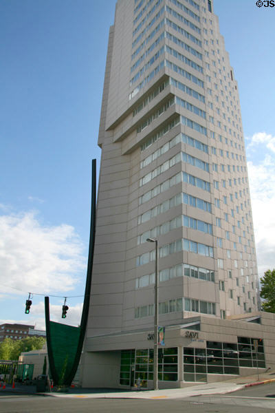 Hotel Murano (1984) (24 floors) (1320 Broadway Plaza). Tacoma, WA. Architect: TRA Architects.