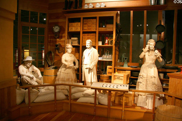 Diorama of early frontier store at Washington State History Museum. Tacoma, WA.