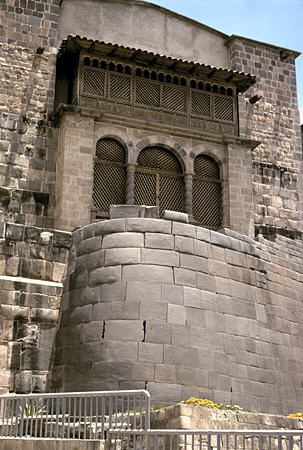 Santo Domingo Church (1535) on Incan wall in Cusco. Peru.