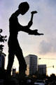 Hammering Man motorized sculpture by Jonathan Borofsky at Frankfurt Messe. Frankfurt am Main, Germany.