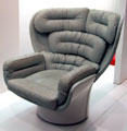 Leather easy chair model Elda by Joe Colombo for Comfort, Meda of Milan, Italy at Pinakothek der Moderne. Munich, Germany