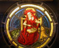 Stained glass window of St Jerome in Unterlinden Museum. Colmar, France.