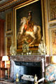 Equestrian portrait of Louis XIV in King's antechamber or library in Vaux-le-Vicomte chateau. Melun, France