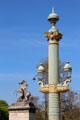 Lamp post & Marly horse at Place de la Concorde. Paris, France.