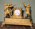 French mantel clock modeled after David's Oath of the Horatii painting at Museum of Decorative Arts. Paris, France