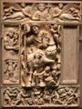 Ivory diptych panel with a triumphant emperor at Louvre Museum. Paris, France