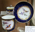 Porcelain Calabre cup & saucer from Vincennes at Sèvres National Ceramic Museum. Paris, France