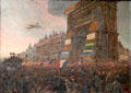 Victory Parade in front of the St Denis City Gate Nov 11, 1918 painting by Jean Leprince at Carnavalet Museum. Paris, France.