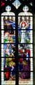 Joan in her prison cell panel from life of Joan of Arc stained glass windows by J. Galland & E. Gibelin at Orleans Cathedral. France.
