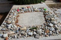 Grave of Marc Chagall surrounded by stones placed by visitors. St Paul de Vence, France