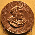 Henry VIII, 10th anniversary as head of Church of England medal at Hunterian Art Gallery. Glasgow, Scotland