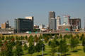Highrises of Little Rock from Clinton Presidential Library. Little Rock, AR.