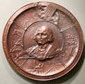Columbian Exposition copper wall plaque by Domenico A. Tonelli of Paris at Knights of Columbus Museum. New Haven, CT.
