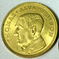 Thomas Alva Edison portrait medal for Electrical Exposition & Motor Show of New York by C.G. Braxmar. Fort Myers, FL.