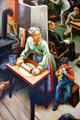 Detail of rolling pie dough on Social History of Missouri mural by Thomas Hart Benton at Missouri State Capitol. Jefferson City, MO.