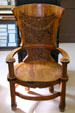 Carved chair which was displayed at Columbia Exposition in Chicago now at Virginia City Museum. Virginia City, MT.
