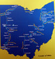 Map of two primary canal systems of early Ohio at Johnston Farm Museum. Piqua, OH