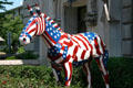 Street art painted Freedom mule with flag design at Lackawanna College. Scranton, PA