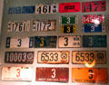 Collection of WV license plates at West Virginia State Museum. Charleston, WV.