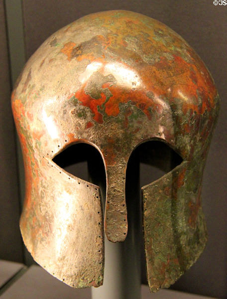 Corinthian helmet (6thC BCE) at Kunsthistorisches Museum. Vienna, Austria.
