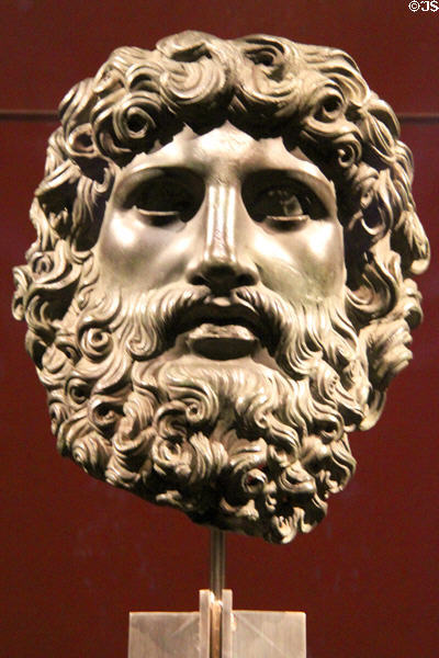 Roman bronze head of Jupiter (1stC) at Kunsthistorisches Museum. Vienna, Austria.