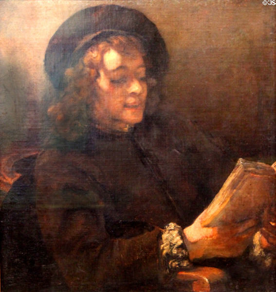Portrait of Titus (?) son of Rembrandt (1656-7) by Rembrandt at Kunsthistorisches Museum. Vienna, Austria.
