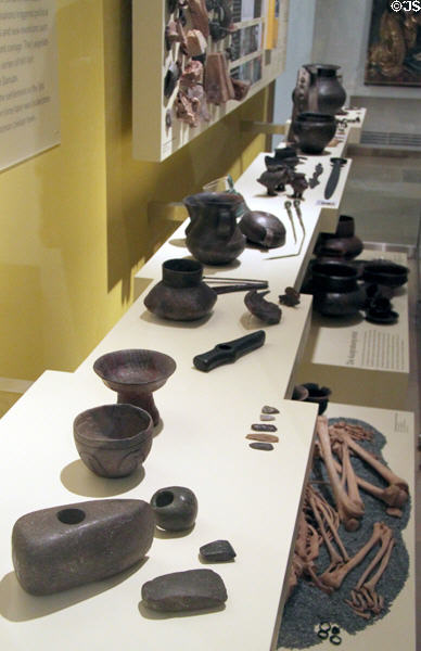 Collection of stone age objects (from 6000 BCE) found within Vienna at Historical Museum of City of Vienna. Vienna, Austria.