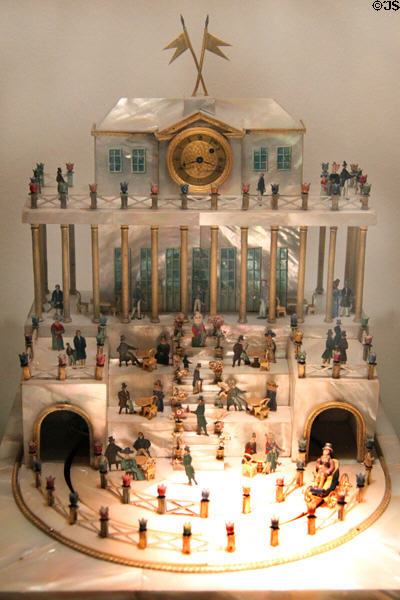 Table clock in form of Tivoli Park (c1835-40) by A. Olbrich at Historical Museum of City of Vienna. Vienna, Austria.