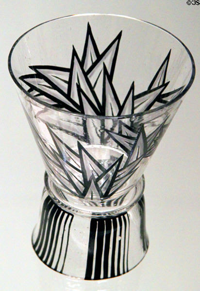 Glass footed beaker (1916) by Dagobert Peche & made for Wiener Werkstätte at Historical Museum of City of Vienna. Vienna, Austria.