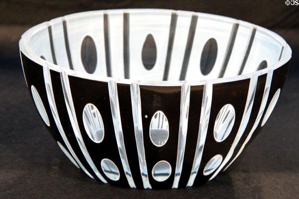Viennese glass bowl in black & white (c1914) at Leopold Museum. Vienna, Austria.