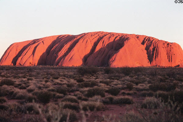 Watching sunset colors at Uluru (aka Ayers Rock), 6:45 pm. Australia.